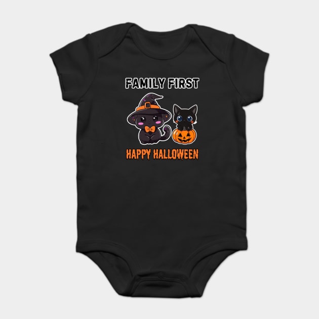 Witch Cat Family - Halloween - Funny & Cute for Girls Baby Bodysuit by TuncGK